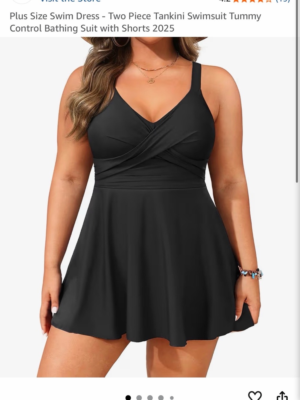 Plus Size Black Tankini Swim Dress